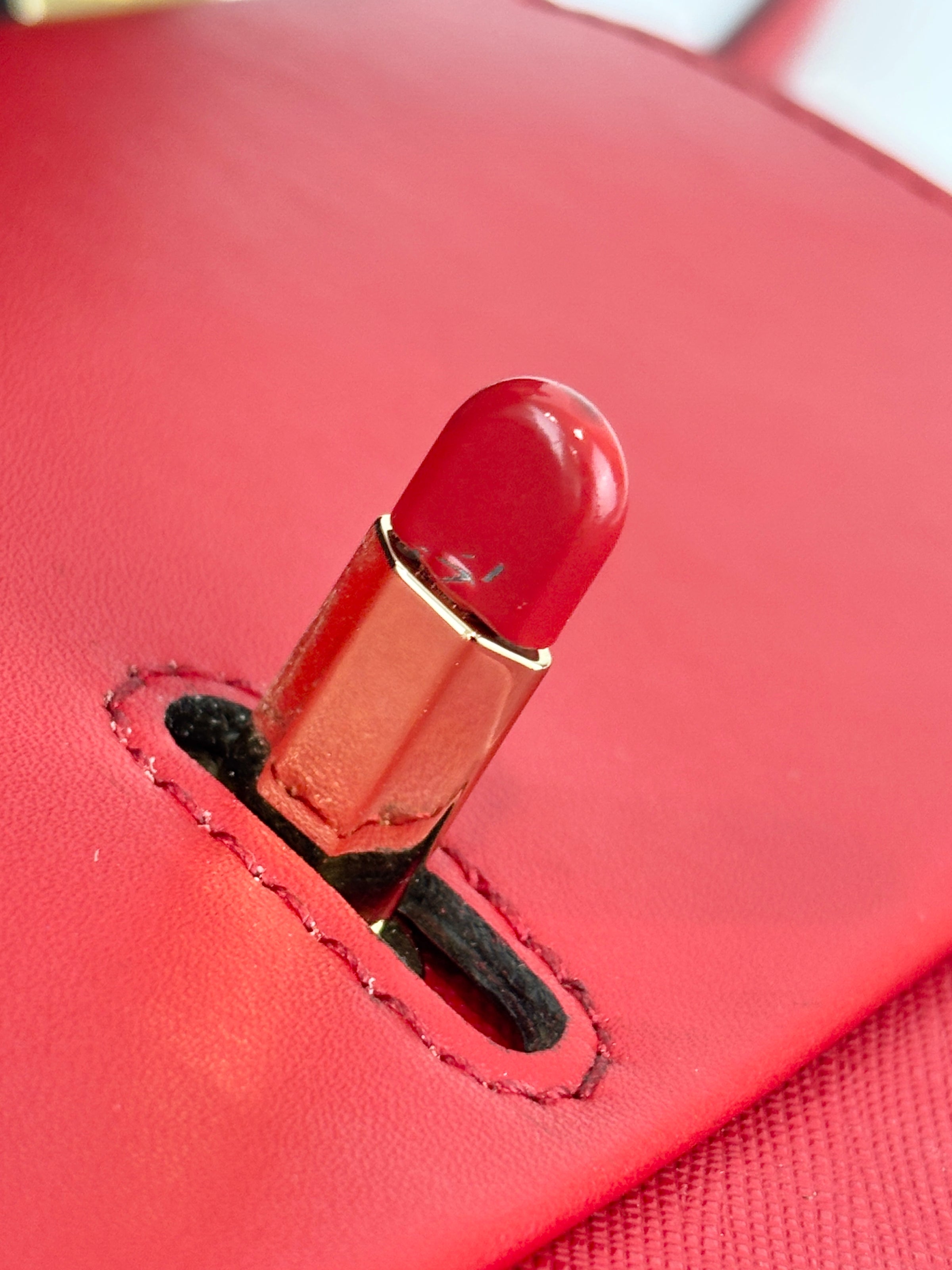 Greenwich Small Saffiano Leather Crossbody Bag Red