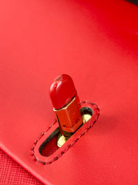 Greenwich Small Saffiano Leather Crossbody Bag Red