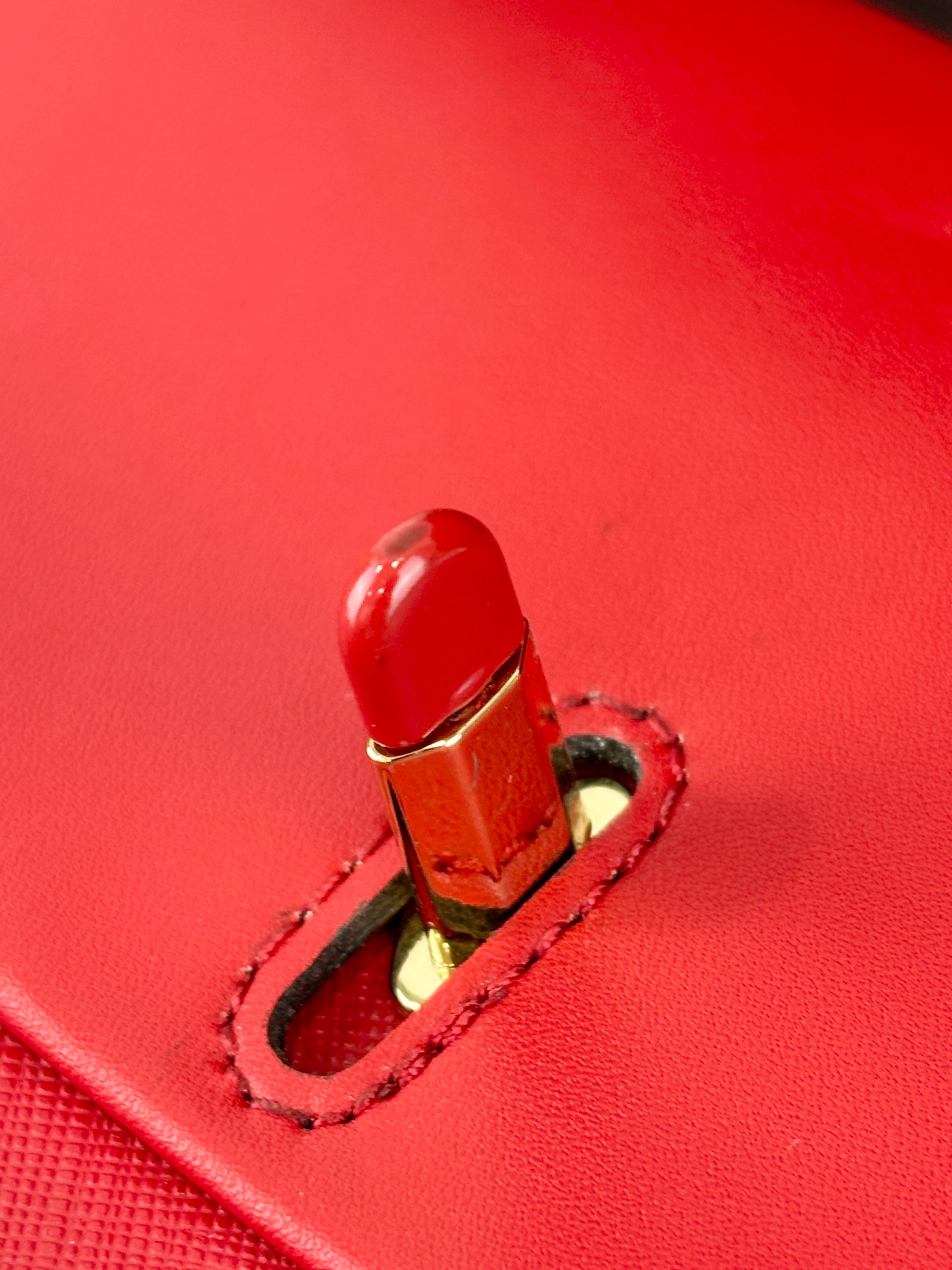 Greenwich Small Saffiano Leather Crossbody Bag Red