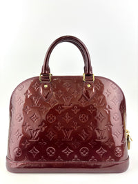 Alma PM Rouge Fauviste Monogram Vernis