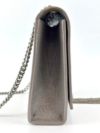 Medium Kate Tassel Grey Croc Embossed SHW