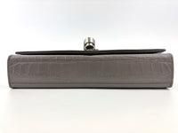 Medium Kate Tassel Grey Croc Embossed SHW