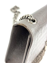 Medium Kate Tassel Grey Croc Embossed SHW