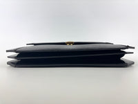 Vintage Embossed Lizard Leather Shoulder Bag in Black GHW - Glampot