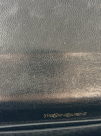 Vintage Embossed Lizard Leather Shoulder Bag in Black GHW - Glampot