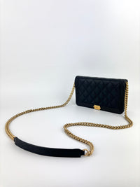 Boy Wallet On Chain Black Caviar GHW AP1117 - Glampot