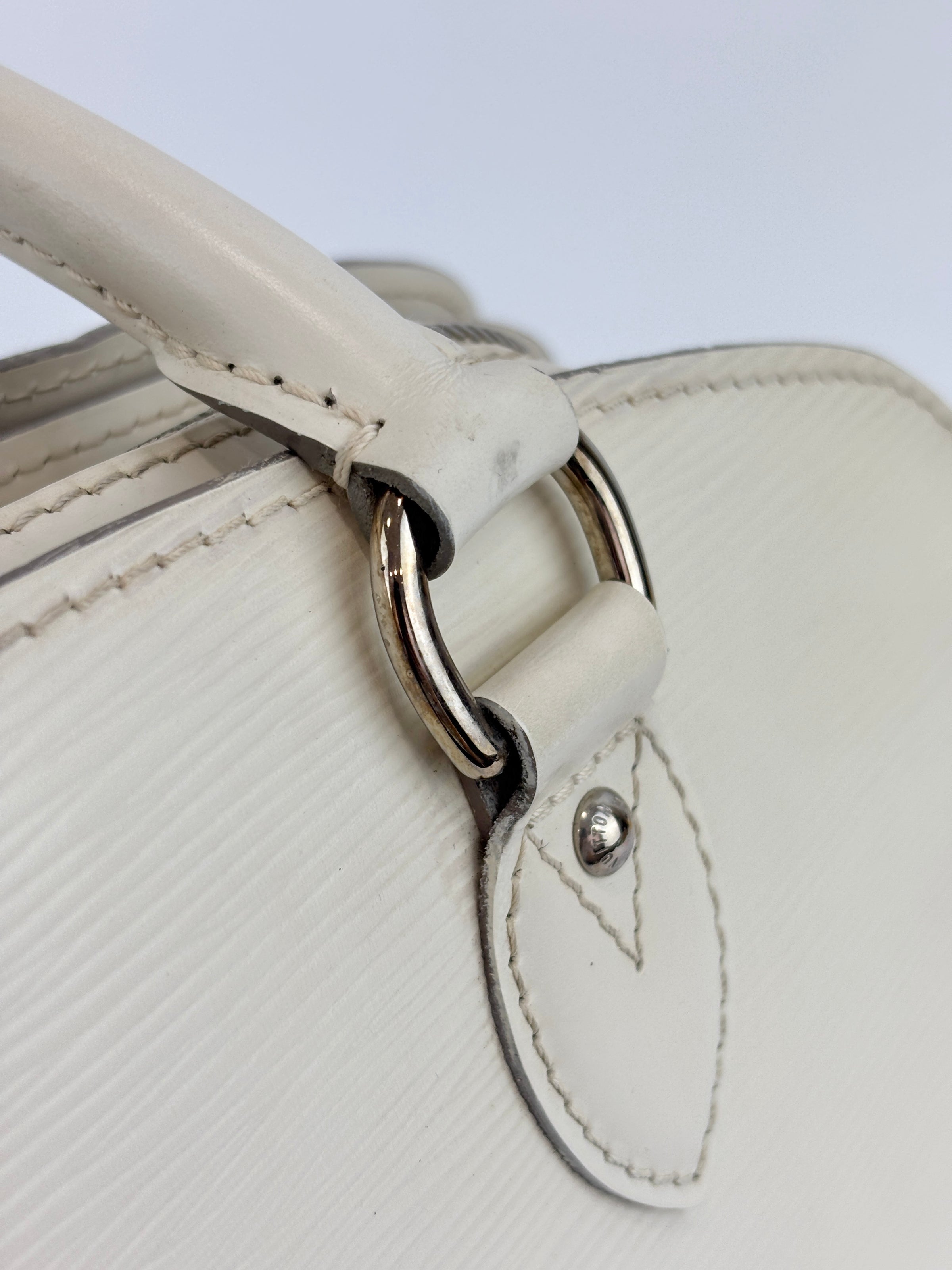 Epi Leather Pont Neuf PM Handbag White