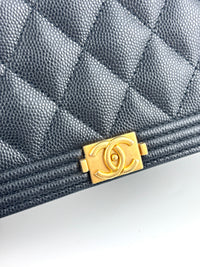 Boy Wallet On Chain Black Caviar GHW AP1117 - Glampot