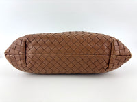 Small Nappa Intrecciato Capri Handbag in Brown - Glampot