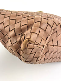Small Nappa Intrecciato Capri Handbag in Brown - Glampot