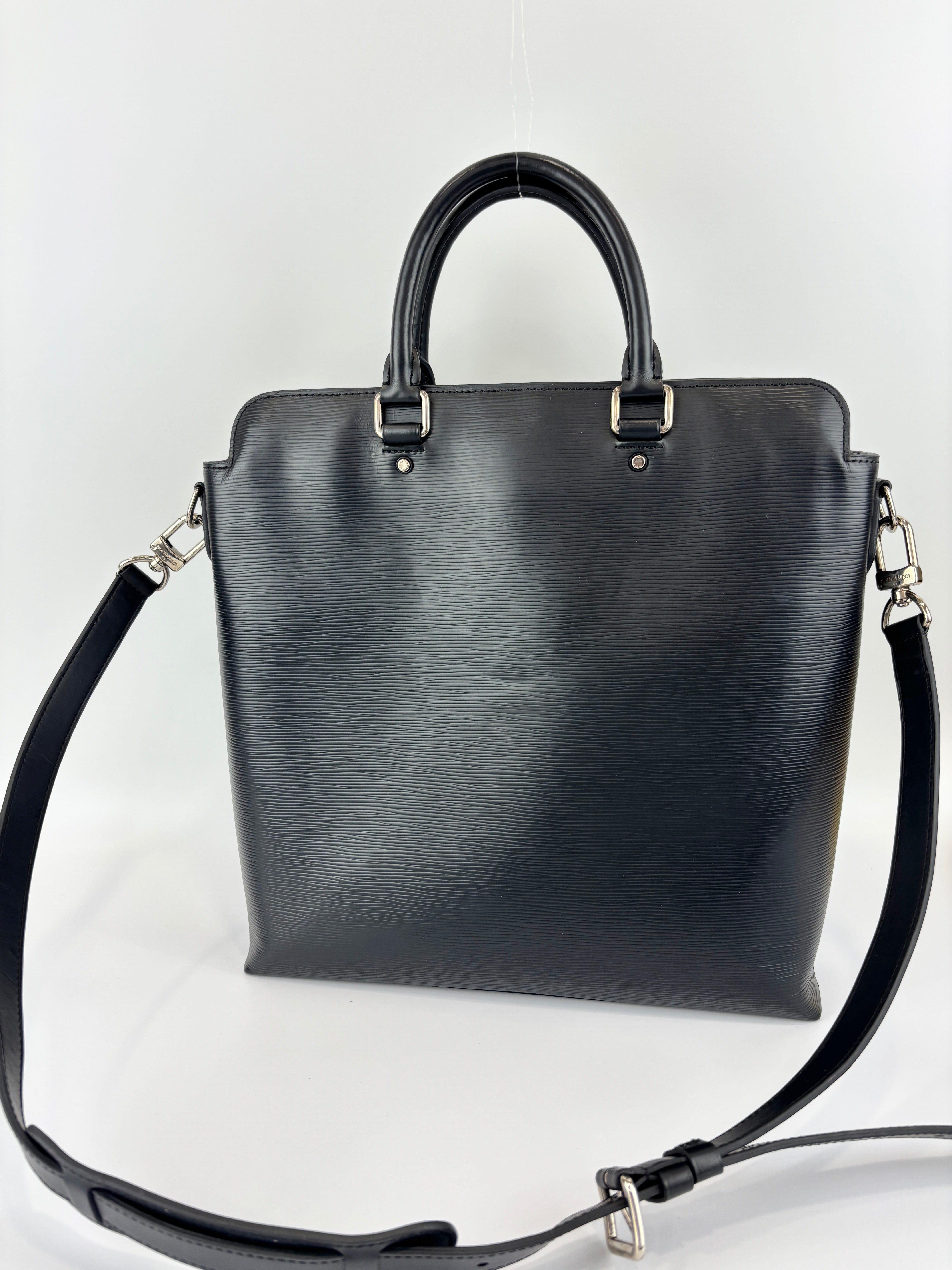 Louis Vuitton Brooks Epi Leather Tote Bag Black | Glampot