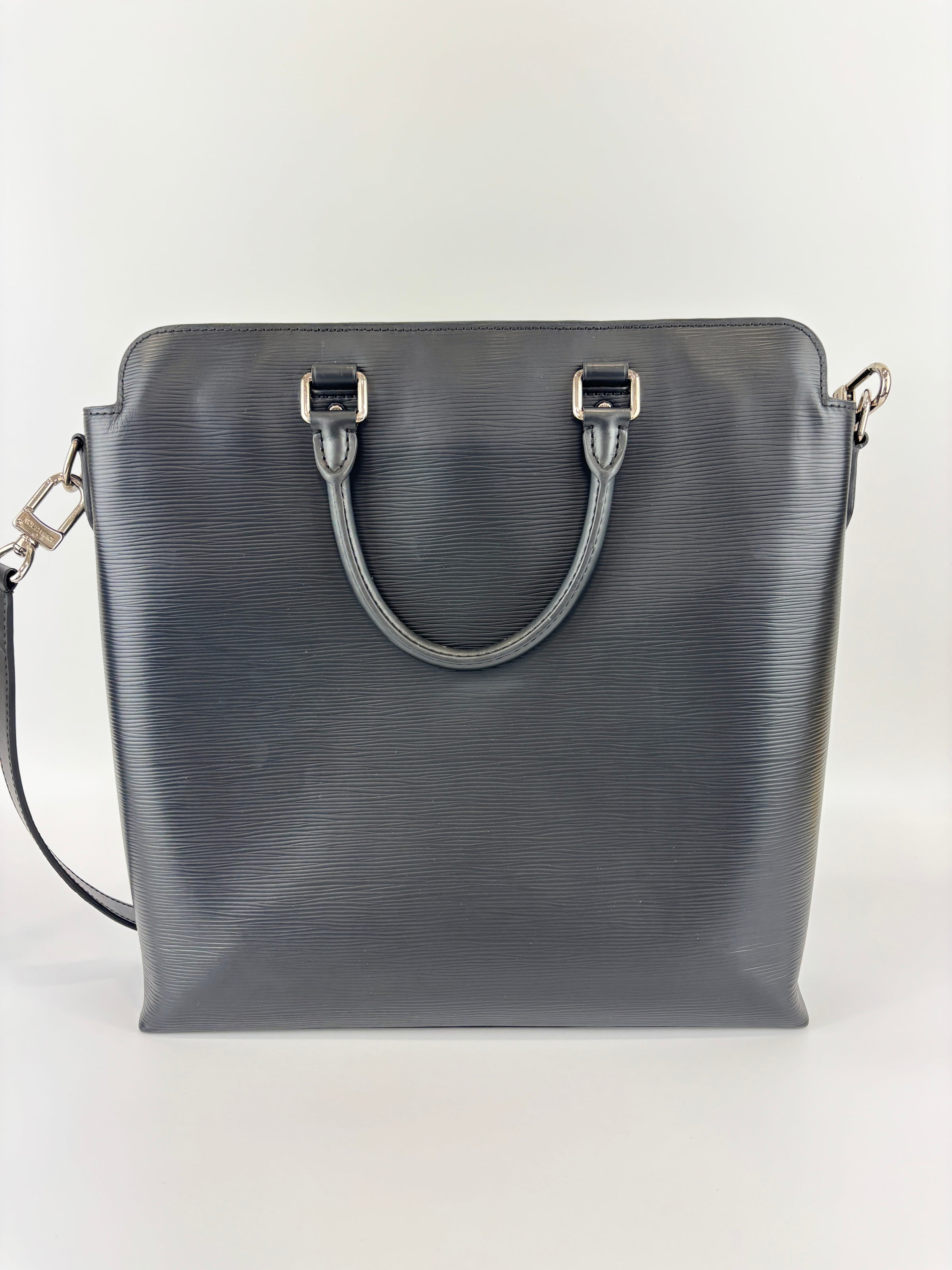 Brooks Epi Leather Tote Bag Black