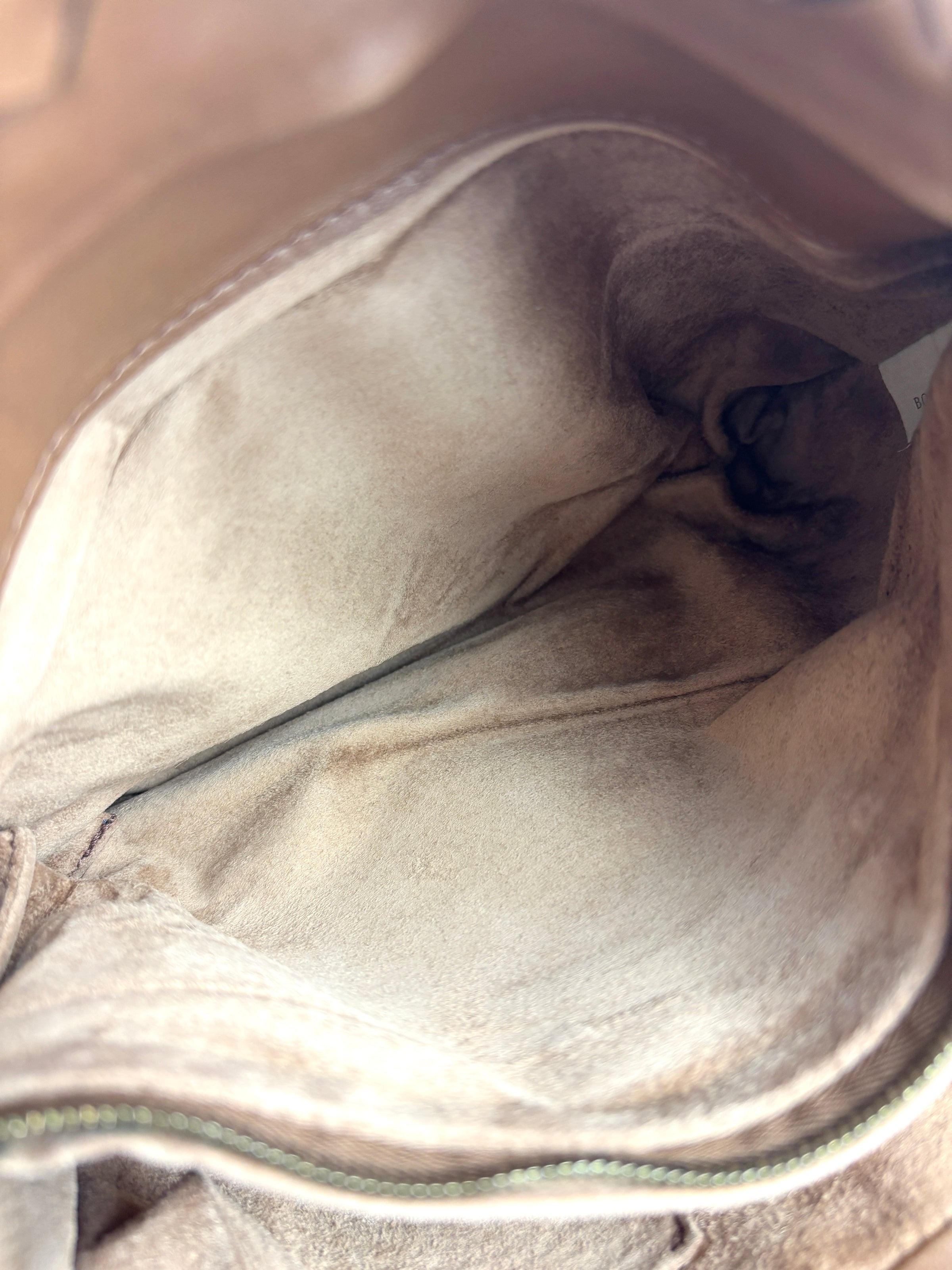 Small Nappa Intrecciato Capri Handbag in Brown - Glampot