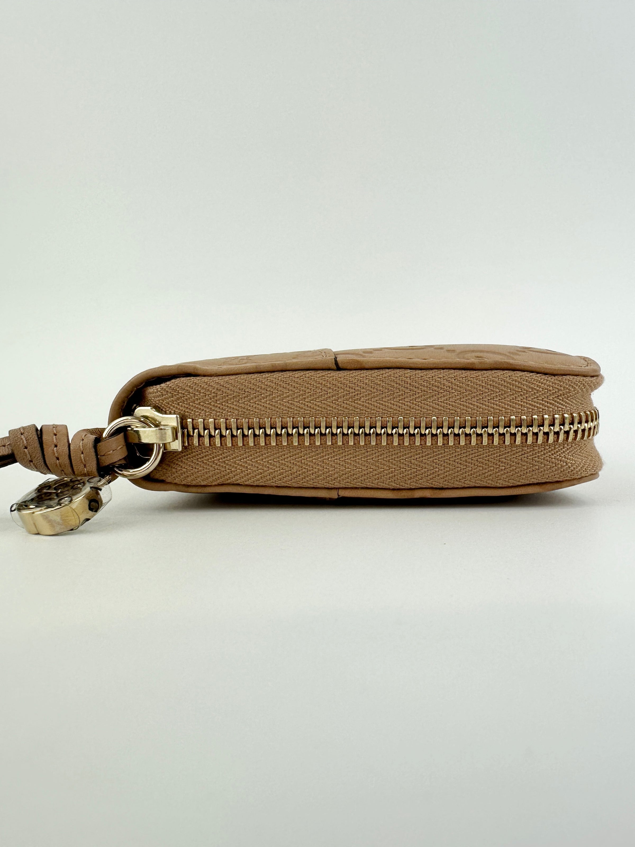 323397 GG Guccissima / Micro Guccissima Beige Leather Zip Around Long Wallet