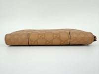 323397 GG Guccissima / Micro Guccissima Beige Leather Zip Around Long Wallet
