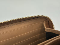 323397 GG Guccissima / Micro Guccissima Beige Leather Zip Around Long Wallet