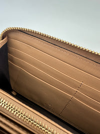 323397 GG Guccissima / Micro Guccissima Beige Leather Zip Around Long Wallet