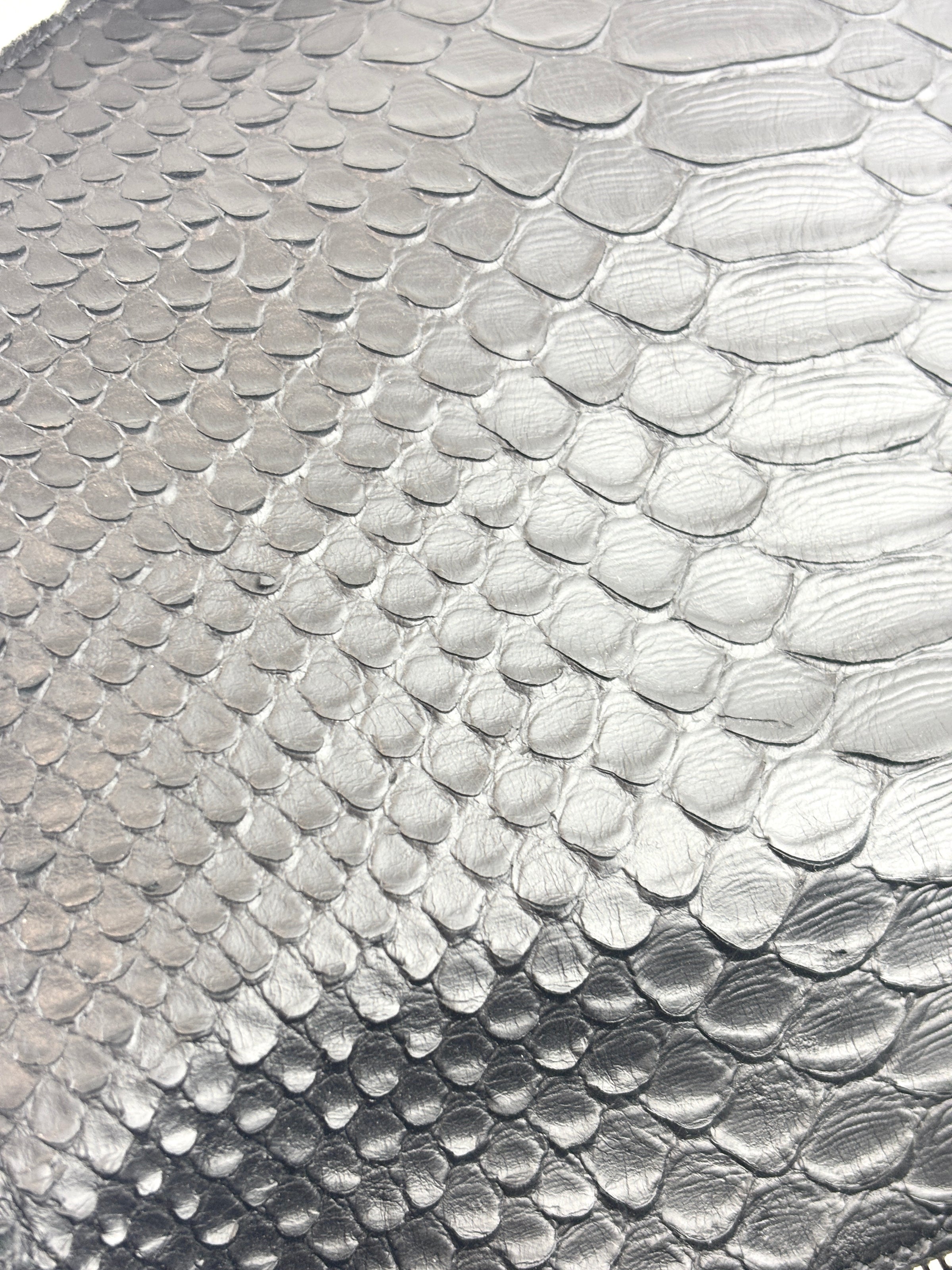 Black Medium College Bag Python-Embossed - Glampot