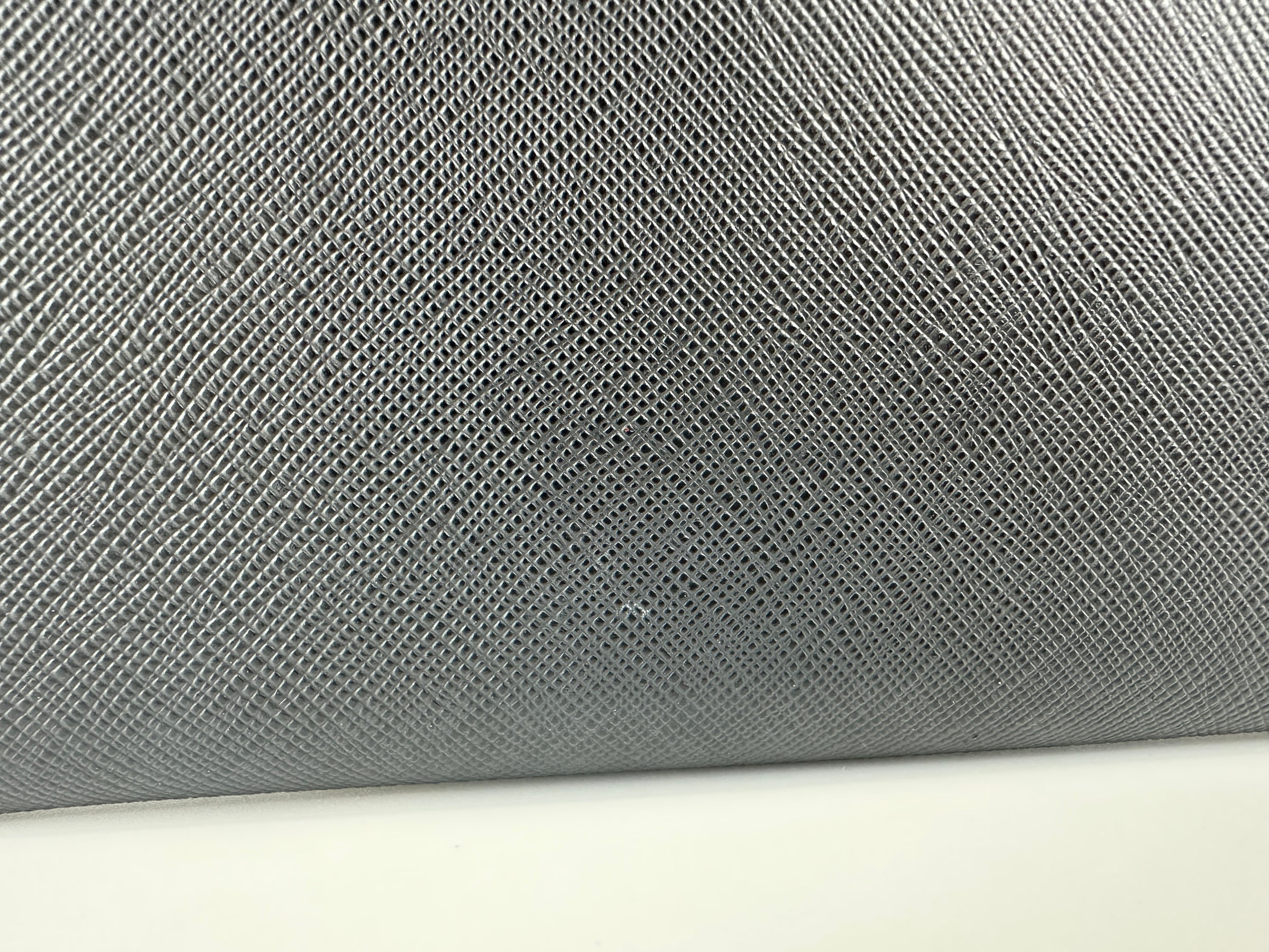 1MT440 Lock Black Saffiano Leather Wallet on Chain