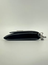1MT440 Lock Black Saffiano Leather Wallet on Chain