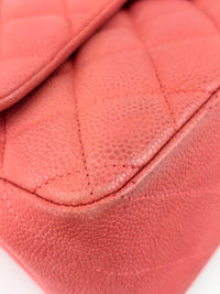 Coral Pink Caviar Jumbo Classic Double Flap Bag SHW