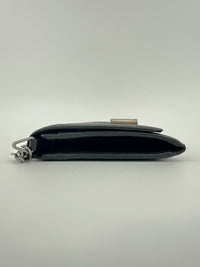 1MT440 Lock Black Saffiano Leather Wallet on Chain