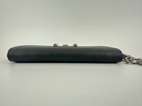 1MT440 Lock Black Saffiano Leather Wallet on Chain