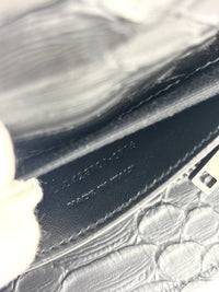 Black Medium College Bag Python-Embossed - Glampot