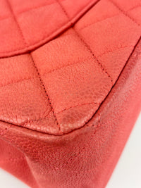 Coral Pink Caviar Jumbo Classic Double Flap Bag SHW