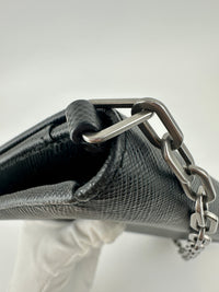 1MT440 Lock Black Saffiano Leather Wallet on Chain