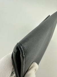 1MT440 Lock Black Saffiano Leather Wallet on Chain