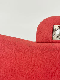 Coral Pink Caviar Jumbo Classic Double Flap Bag SHW