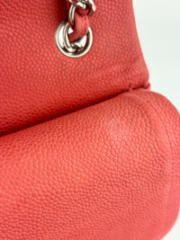 Coral Pink Caviar Jumbo Classic Double Flap Bag SHW