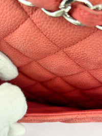 Coral Pink Caviar Jumbo Classic Double Flap Bag SHW