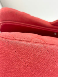 Coral Pink Caviar Jumbo Classic Double Flap Bag SHW