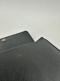 1MT440 Lock Black Saffiano Leather Wallet on Chain