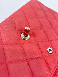 Coral Pink Caviar Jumbo Classic Double Flap Bag SHW