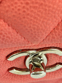 Coral Pink Caviar Jumbo Classic Double Flap Bag SHW
