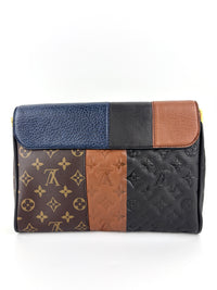Limited Edition Marine Monogram Blocks Pochette Plate Clutch Bag - Glampot