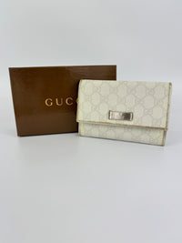 White GG Coated Canvas Wallet