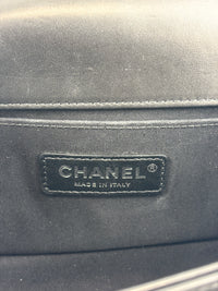 A67086 Small Boy in Rome Pleated Chevron Calfskin Black and Gold GHW - Glampot