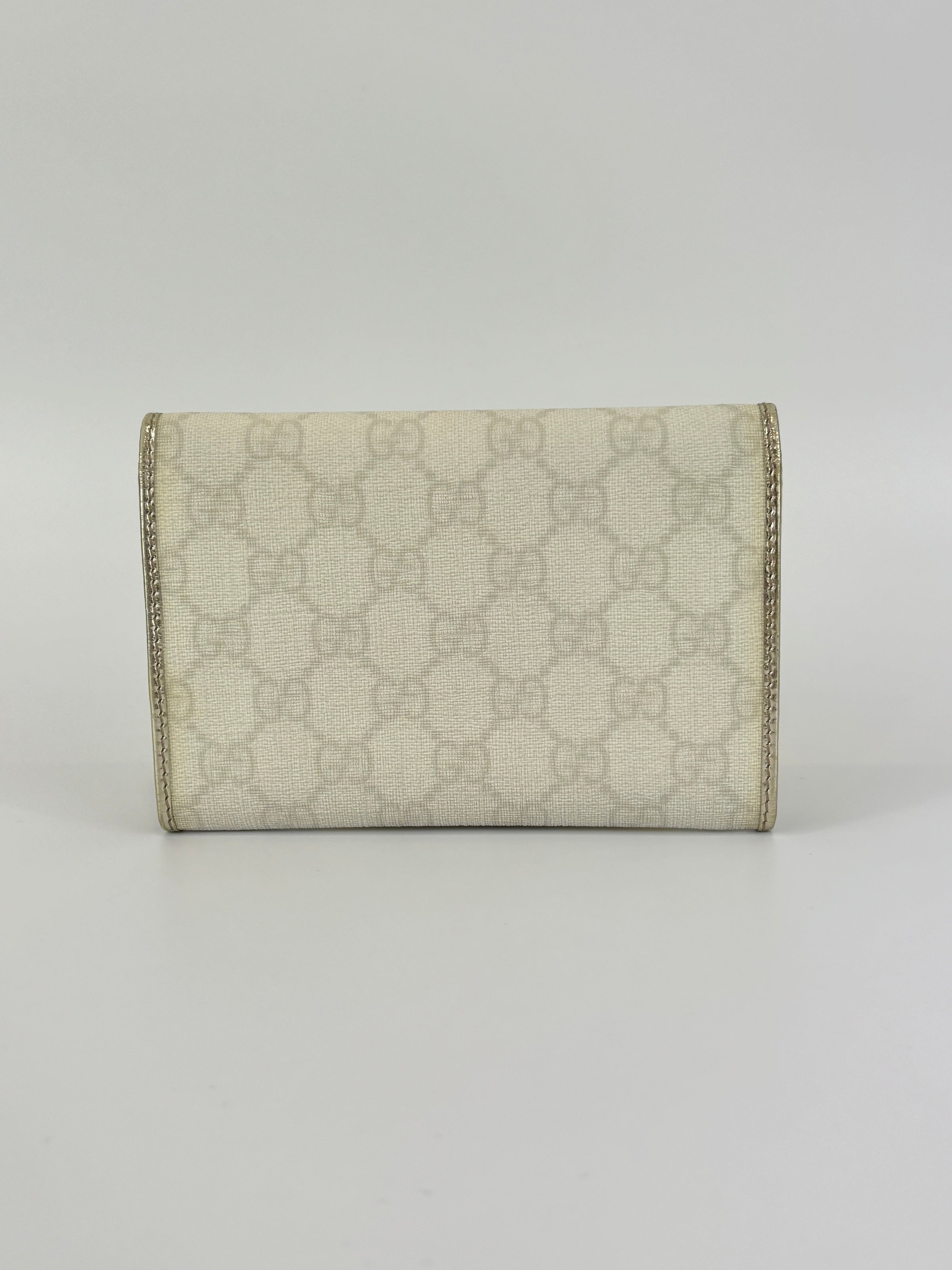 White GG Coated Canvas Wallet
