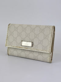 White GG Coated Canvas Wallet