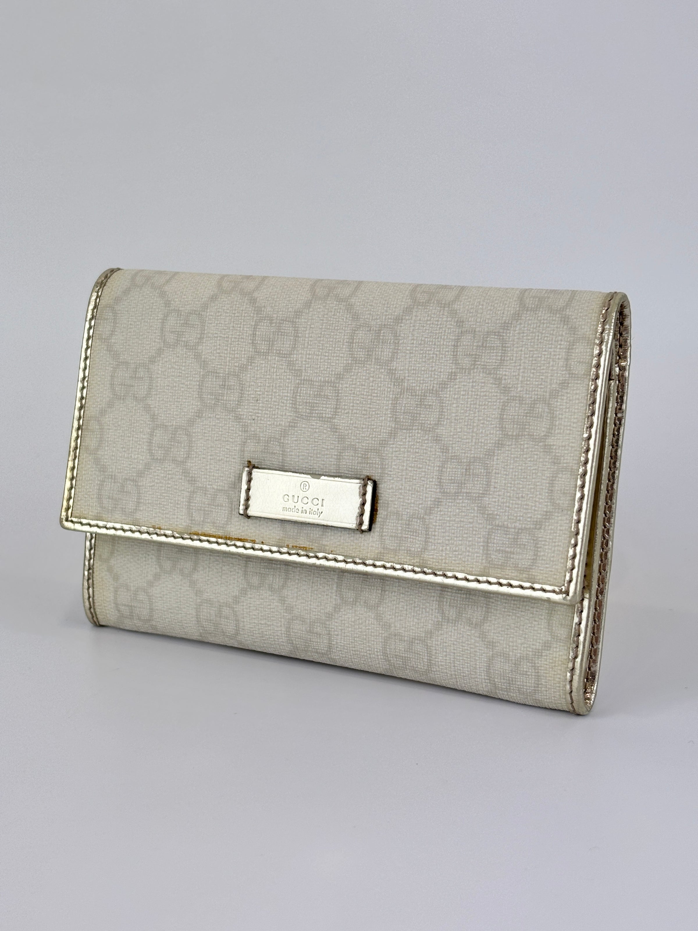 White GG Coated Canvas Wallet