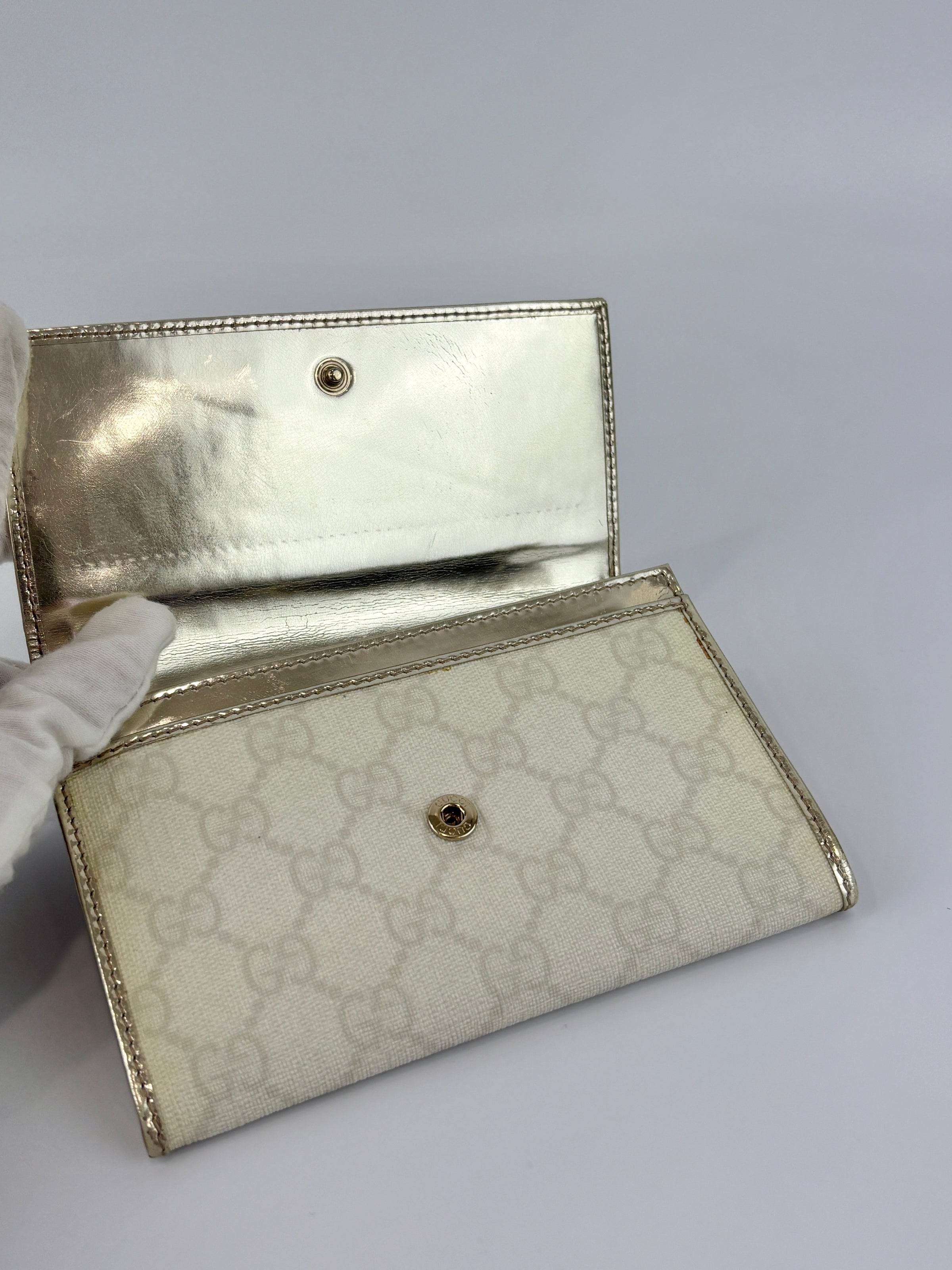 White GG Coated Canvas Wallet