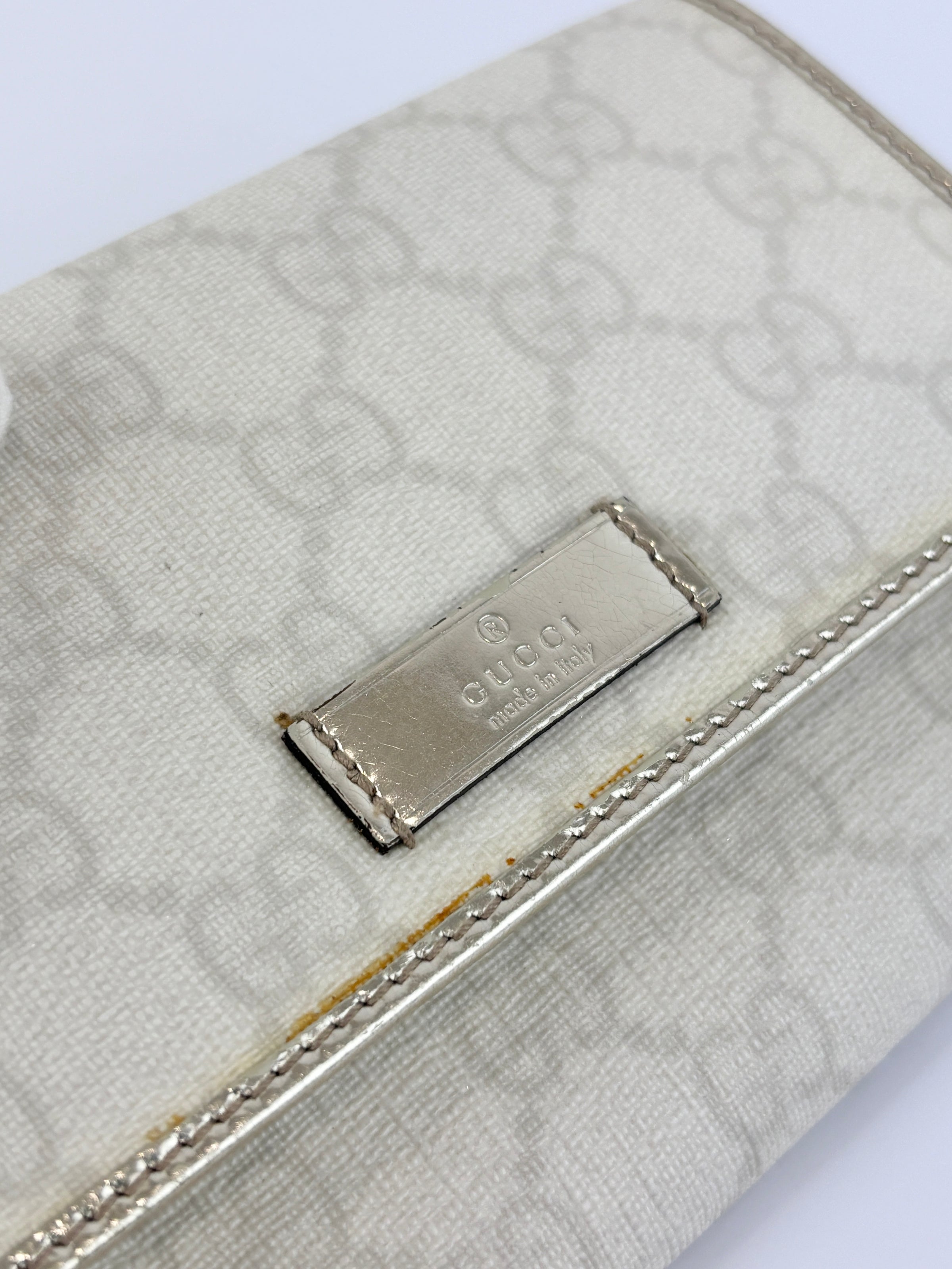 White GG Coated Canvas Wallet