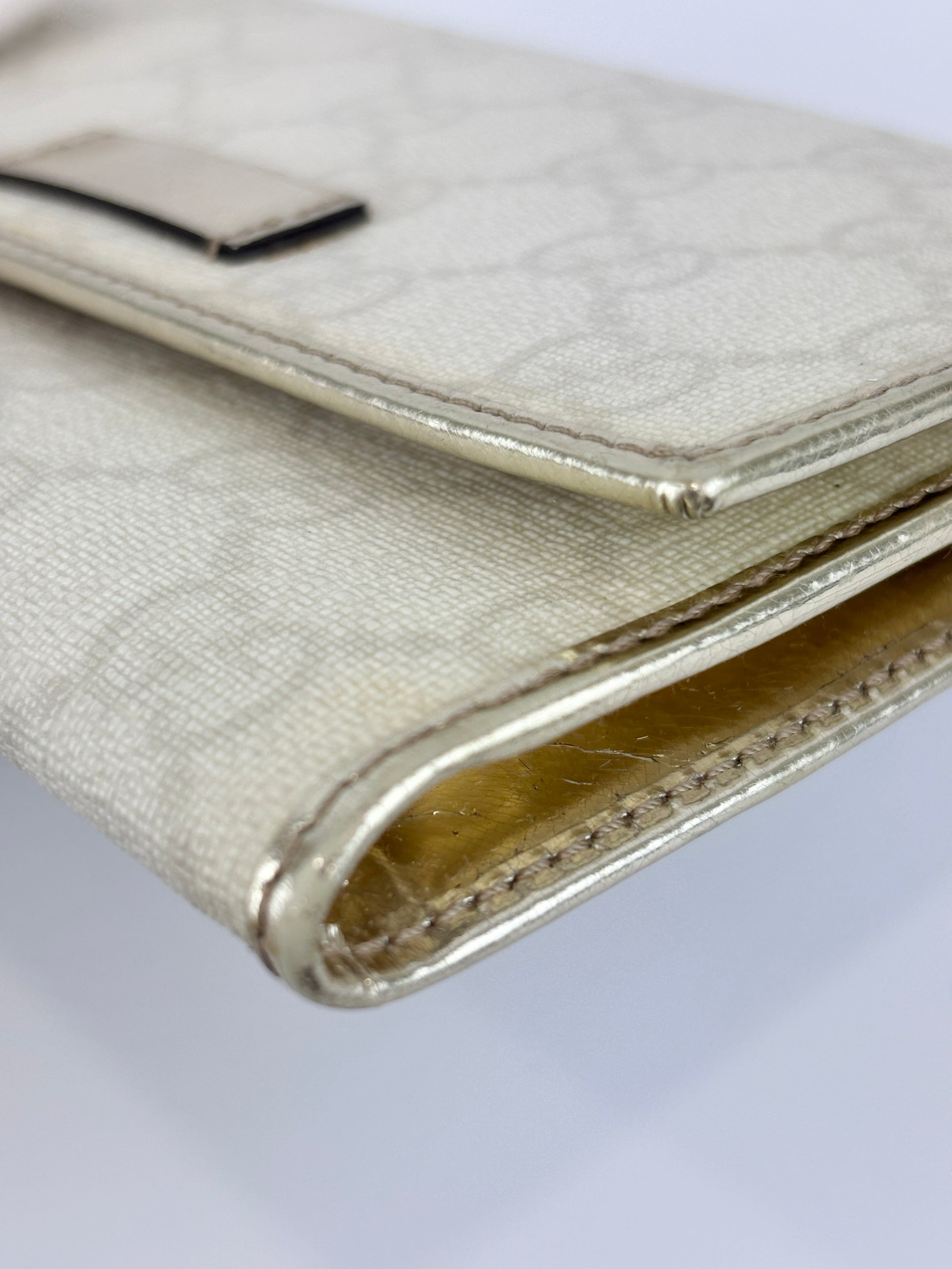 White GG Coated Canvas Wallet