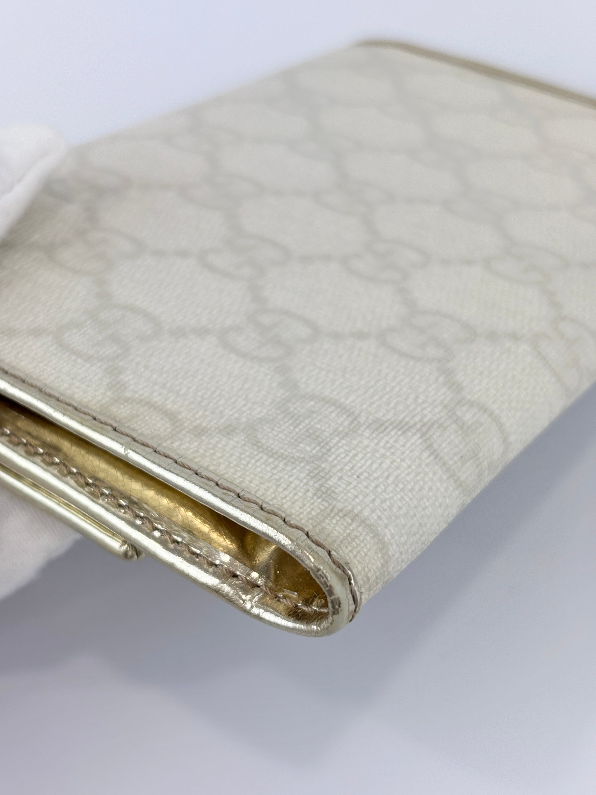 White GG Coated Canvas Wallet
