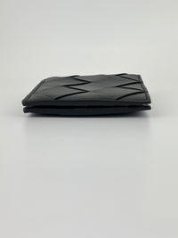 Black Maxi Intrecciato Leather Bifold Wallet