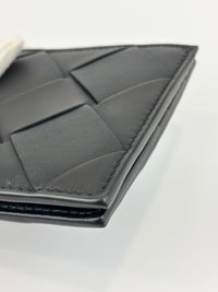Black Maxi Intrecciato Leather Bifold Wallet